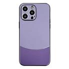 For iPhone 14 Pro Max Shockproof Frosted PC Silicone Frame Phone Case(Purple) - 1