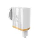 LDNIO A1302Q 2 in 1 18W QC3.0 USB Interface Grid Shape Travel Charger Mobile Phone Charger with Type-C / USB-C Data Cable, UK Plug - 1