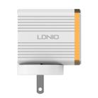 LDNIO A1302Q 2 in 1 18W QC3.0 USB Interface Grid Shape Travel Charger Mobile Phone Charger with Micro USB Data Cable, US Plug - 1