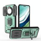 For Huawei Mate 60 Pro+ / Mate 60 Pro Sliding Camshield TPU + PC Shockproof Phone Case with Holder(Green) - 1