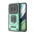 For Huawei Mate 60 Sliding Camshield TPU + PC Shockproof Phone Case with Holder(Green) - 1