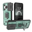 For Huawei P70 5G Sliding Camshield TPU + PC Shockproof Phone Case with Holder(Green) - 1