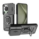 For Huawei Pura 70 Ultra Sliding Camshield TPU + PC Shockproof Phone Case with Holder(Black) - 1