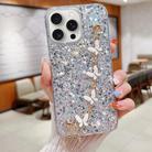 For iPhone 15 Pro Starry Sequin Butterfly Chain Epoxy TPU Phone Case(Silver) - 1