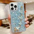 For iPhone 13 Pro Max Starry Sequin Butterfly Chain Epoxy TPU Phone Case(Blue) - 1