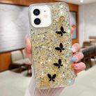 For iPhone 12 Starry Sequin Butterfly Chain Epoxy TPU Phone Case(Yellow) - 1