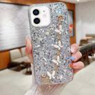 For iPhone 12 mini Starry Sequin Butterfly Chain Epoxy TPU Phone Case(Silver) - 1