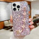 For iPhone 11 Pro Max Starry Sequin Butterfly Chain Epoxy TPU Phone Case(Pink) - 1