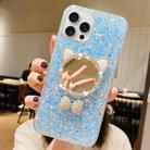 For iPhone 14 Pro Starry Sequin Diamond Cat Ears Mirror Epoxy TPU Phone Case(Blue) - 1