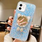 For iPhone 12 Starry Sequin Diamond Cat Ears Mirror Epoxy TPU Phone Case(Blue) - 1