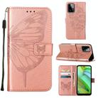 For Motorola Moto G Power 2023 Embossed Butterfly Leather Phone Case(Rose Gold) - 1