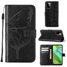 For Motorola Moto G Power 2023 Embossed Butterfly Leather Phone Case(Black) - 1