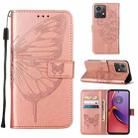 For Motorola Moto G84 Embossed Butterfly Leather Phone Case(Rose Gold) - 1