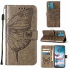 For Motorola Edge 40 Neo Embossed Butterfly Leather Phone Case(Grey) - 1