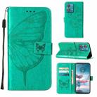 For Motorola Edge 40 Neo Embossed Butterfly Leather Phone Case(Green) - 1