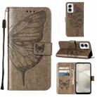 For Motorola Moto G Power 5G 2024 Embossed Butterfly Leather Phone Case(Grey) - 1