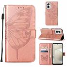 For Motorola Moto G Power 5G 2024 Embossed Butterfly Leather Phone Case(Rose Gold) - 1