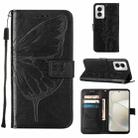 For Motorola Moto G Power 5G 2024 Embossed Butterfly Leather Phone Case(Black) - 1