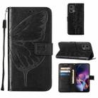 For Motorola Moto G Stylus 5G 2024 Embossed Butterfly Leather Phone Case(Black) - 1