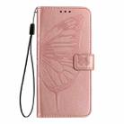 For Motorola Edge 30 Neo Embossed Butterfly Leather Phone Case(Rose Gold) - 2