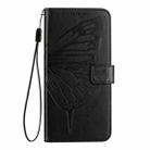 For Motorola Edge 30 Neo Embossed Butterfly Leather Phone Case(Black) - 2