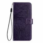 For Motorola Edge 30 Neo Embossed Butterfly Leather Phone Case(Dark Purple) - 2