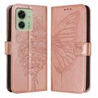 For Motorola Edge 40 5G Global/Edge 2023 US Embossed Butterfly Leather Phone Case(Rose Gold) - 1