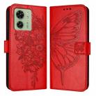 For Motorola Edge 40 5G Global/Edge 2023 US Embossed Butterfly Leather Phone Case(Red) - 1
