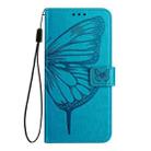 For Motorola Edge 40 5G Global/Edge 2023 US Embossed Butterfly Leather Phone Case(Blue) - 2