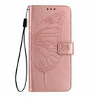 For Motorola Edge 50 Pro Embossed Butterfly Leather Phone Case(Rose Gold) - 2