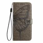For Motorola Edge 2022 / Edge+ 5G UW 2022 Embossed Butterfly Leather Phone Case(Grey) - 2