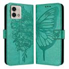 For Motorola Moto G Stylus 4G 2023 Embossed Butterfly Leather Phone Case(Green) - 1