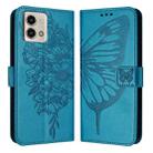 For Motorola Moto G Stylus 4G 2023 Embossed Butterfly Leather Phone Case(Blue) - 1