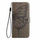 For Motorola Edge 50 Fusion Embossed Butterfly Leather Phone Case(Grey) - 3