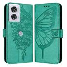 For Motorola Edge 50 Fusion Embossed Butterfly Leather Phone Case(Green) - 2