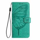 For Motorola Edge 50 Fusion Embossed Butterfly Leather Phone Case(Green) - 3