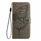 For Motorola Edge 50 Ultra Embossed Butterfly Leather Phone Case(Grey) - 3