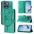 For Motorola Moto G Stylus 5G 2025 Embossed Butterfly Leather Phone Case(Green) - 1