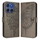 For Motorola Edge 5G 2025 / 60 Fusion 5G Embossed Butterfly Leather Phone Case(Grey) - 2