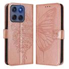 For Motorola Edge 5G 2025 / 60 Fusion 5G Embossed Butterfly Leather Phone Case(Rose Gold) - 2