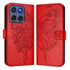 For Motorola Edge 5G 2025 / 60 Fusion 5G Embossed Butterfly Leather Phone Case(Red) - 2