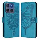 For Motorola Edge 5G 2025 / 60 Fusion 5G Embossed Butterfly Leather Phone Case(Blue) - 2