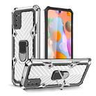 For Samsung Galaxy A41 Cool Armor PC + TPU Shockproof Case with 360 Degree Rotation Ring Holder(Silver) - 1