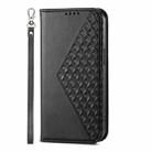 For iPhone 16 Pro Max Cubic Grid Calf Texture Magnetic Leather Phone Case(Black) - 2