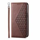 For iPhone 16 Pro Max Cubic Grid Calf Texture Magnetic Leather Phone Case(Brown) - 2