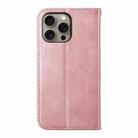 For iPhone 16 Pro Max Cubic Grid Calf Texture Magnetic Leather Phone Case(Rose Gold) - 3