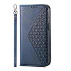 For iPhone 16 Pro Max Cubic Grid Calf Texture Magnetic Leather Phone Case(Blue) - 2