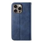 For iPhone 16 Pro Max Cubic Grid Calf Texture Magnetic Leather Phone Case(Blue) - 3