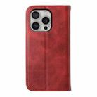 For iPhone 16 Pro Cubic Grid Calf Texture Magnetic Leather Phone Case(Red) - 3