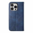 For iPhone 16 Pro Cubic Grid Calf Texture Magnetic Leather Phone Case(Blue) - 3